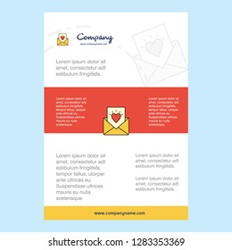 Template layout for Love letter comany profile ,annual report, presentations, leaflet, Brochure Vector Background