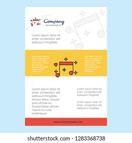 Template layout for Love Music comany profile ,annual report, presentations, leaflet, Brochure Vector Background