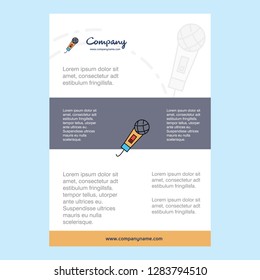 Template layout for Microphone comany profile ,annual report, presentations, leaflet, Brochure Vector Background