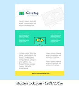 Template layout for Monitor  comany profile ,annual report, presentations, leaflet, Brochure Vector Background