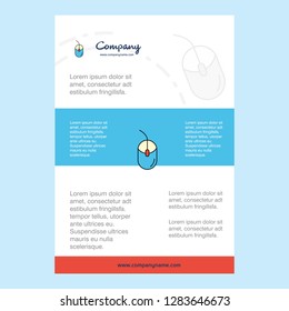 Template layout for Mouse  company profile. Annual report, presentations, leaflet. Brochure Vector Background.