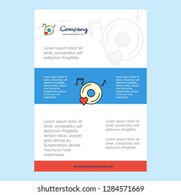 Template layout for Music disk comany profile ,annual report, presentations, leaflet, Brochure Vector Background
