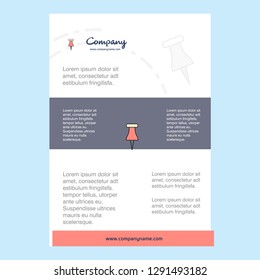 Template layout for Paper pin comany profile ,annual report, presentations, leaflet, Brochure Vector Background