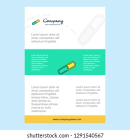 Template layout for Paper pin comany profile ,annual report, presentations, leaflet, Brochure Vector Background