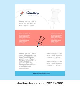 Template layout for Paper pin comany profile ,annual report, presentations, leaflet, Brochure Vector Background