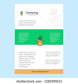 Template layout for Plant pot  comany profile ,annual report, presentations, leaflet, Brochure Vector Background