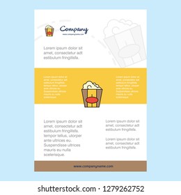 Template layout for Pop corn comany profile ,annual report, presentations, leaflet, Brochure Vector Background