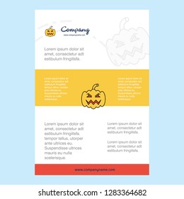 Template layout for Pumpkin  comany profile ,annual report, presentations, leaflet, Brochure Vector Background
