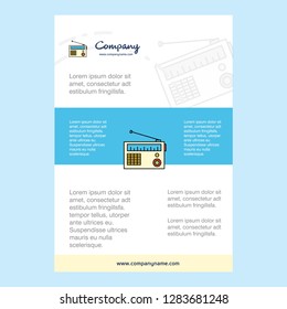 Template layout for Radio comany profile ,annual report, presentations, leaflet, Brochure Vector Background