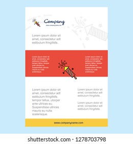 Template layout for Rocket  comany profile ,annual report, presentations, leaflet, Brochure Vector Background