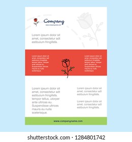 Template layout for Rose comany profile ,annual report, presentations, leaflet, Brochure Vector Background