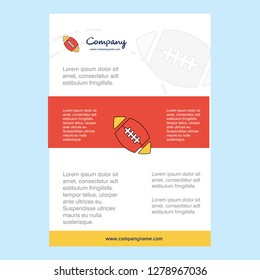 Template layout for Rugby ball  comany profile ,annual report, presentations, leaflet, Brochure Vector Background