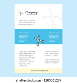 Template layout for Scissor  comany profile ,annual report, presentations, leaflet, Brochure Vector Background