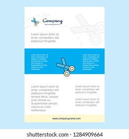 Template layout for Scissor comany profile ,annual report, presentations, leaflet, Brochure Vector Background