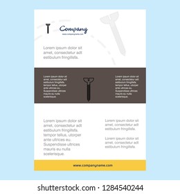 Template layout for Screw  comany profile ,annual report, presentations, leaflet, Brochure Vector Background
