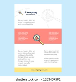 Template layout for Search bug  comany profile ,annual report, presentations, leaflet, Brochure Vector Background