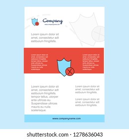 Template layout for Shield  comany profile ,annual report, presentations, leaflet, Brochure Vector Background