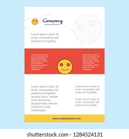 Template layout for Smiley emoji  comany profile ,annual report, presentations, leaflet, Brochure Vector Background