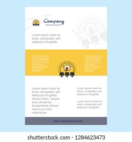 Template layout for Solar panel comany profile ,annual report, presentations, leaflet, Brochure Vector Background
