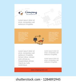 Template layout for Solar panel comany profile ,annual report, presentations, leaflet, Brochure Vector Background