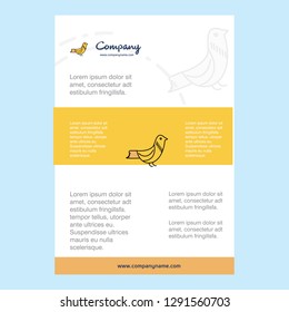 Template layout for Sparrow comany profile ,annual report, presentations, leaflet, Brochure Vector Background