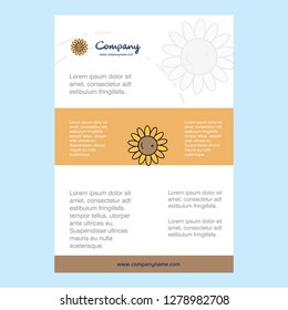 Template layout for Sunflower comany profile ,annual report, presentations, leaflet, Brochure Vector Background