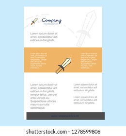 Template layout for Sword comany profile ,annual report, presentations, leaflet, Brochure Vector Background