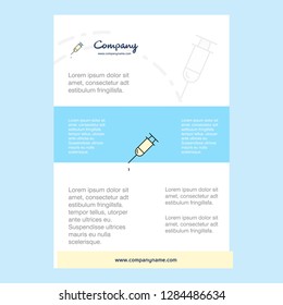 Template layout for Syringe comany profile ,annual report, presentations, leaflet, Brochure Vector Background