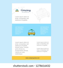 Template layout for Taxi  comany profile ,annual report, presentations, leaflet, Brochure Vector Background