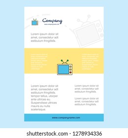 Template layout for Television comany profile ,annual report, presentations, leaflet, Brochure Vector Background
