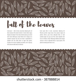 The template layout with text. Layout features leaves of different sizes and shapes. Background white, place the header and text.