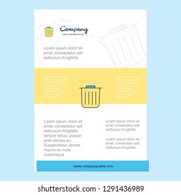 Template layout for Trash comany profile ,annual report, presentations, leaflet, Brochure Vector Background