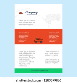 Template layout for Truck  comany profile ,annual report, presentations, leaflet, Brochure Vector Background