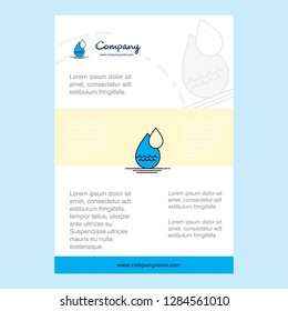 Template layout for Water drop comany profile ,annual report, presentations, leaflet, Brochure Vector Background