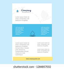 Template layout for Water drop comany profile ,annual report, presentations, leaflet, Brochure Vector Background