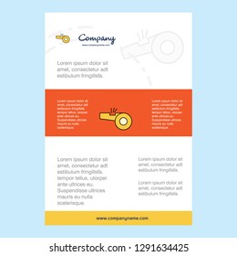 Template layout for Whistle  comany profile ,annual report, presentations, leaflet, Brochure Vector Background