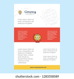 Template layout for World globe  comany profile ,annual report, presentations, leaflet, Brochure Vector Background