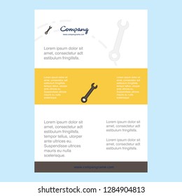 Template layout for Wrench  comany profile ,annual report, presentations, leaflet, Brochure Vector Background