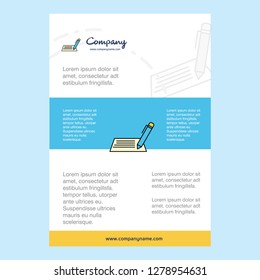 Template layout for Writing  comany profile ,annual report, presentations, leaflet, Brochure Vector Background