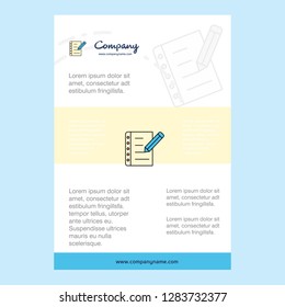 Template layout for Writing on notes comany profile ,annual report, presentations, leaflet, Brochure Vector Background