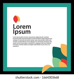 Template leaf modern design minimalist