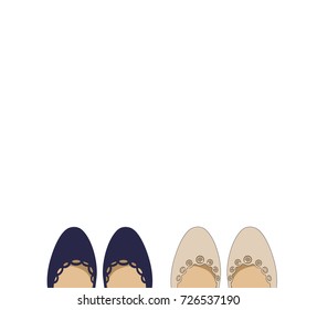 Template for leaflets with a picture of women's shoes. Template for leaflets for the sale of women's summer shoes.