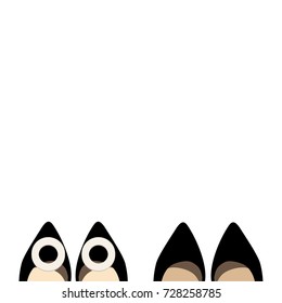 Template for leaflets with a picture of women's shoes. Template for leaflets for the sale of women's summer shoes. Elegant evening shoes.