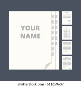Template of the legal document. Icons in a flat vector style. A collection of five agreements, documents, files, papers.