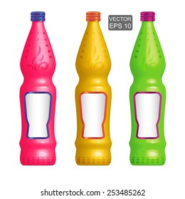Template of lemonade bottles. Vector illustration (EPS10).