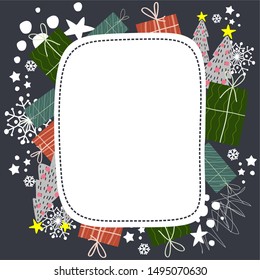 template letter to Santa Claus vector lettering