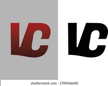 letra de plantilla Degradado vectorial de logotipo V y C