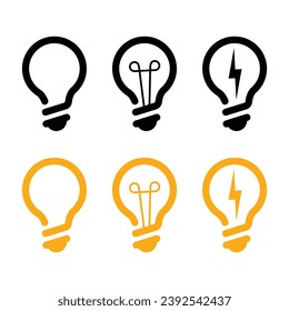 template light bulb, glowing light bulb design elements