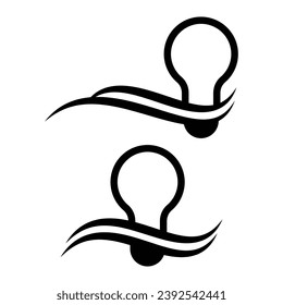 template light bulb, glowing light bulb design elements