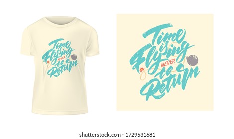 A template of light clothes with an example of print. Vector illustration
